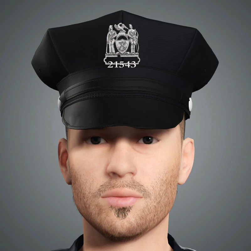 Male Police Officer Character Ready for Game and Animation 3D Model .c4d .max .obj .3ds .fbx .stl .blend 