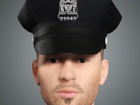 Male Police Officer Character Ready for Game and Animation 3D 모델