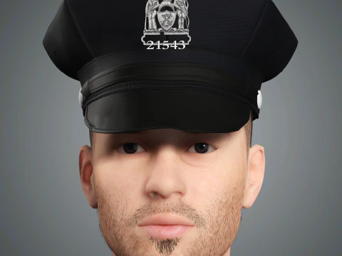 Male Police Officer Character Ready for Game and Animation 3D Model