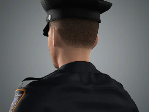 Male Police Officer Character Ready for Game and Animation 3D Model
