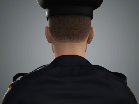 Male Police Officer Character Ready for Game and Animation Model 3D