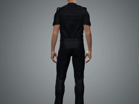 Male Police Officer Character Ready for Game and Animation 3D Model