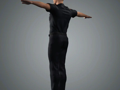 Male Police Officer Character Ready for Game and Animation 3D Model