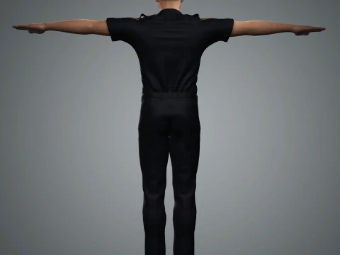 Male Police Officer Character Ready for Game and Animation 3D Model