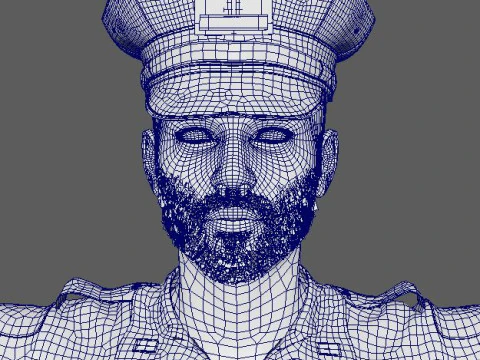 Male Police Officer Character Ready for Game and Animation 3D Model