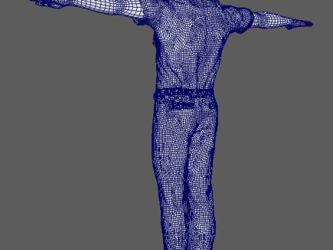 Male Police Officer Character Ready for Game and Animation Model 3D