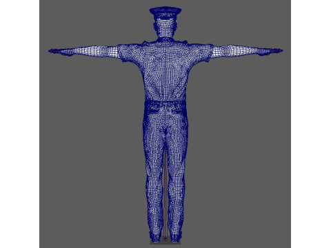 Male Police Officer Character Ready for Game and Animation Model 3D