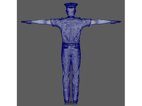 Male Police Officer Character Ready for Game and Animation 3D Model