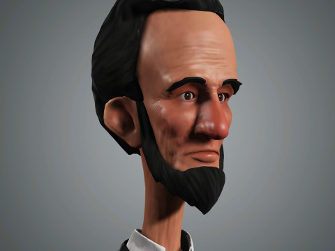 Cartoon Abraham Lincoln Character Ready for Game and Animation Model 3D