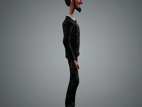 Cartoon Abraham Lincoln Character Ready for Game and Animation Model 3D