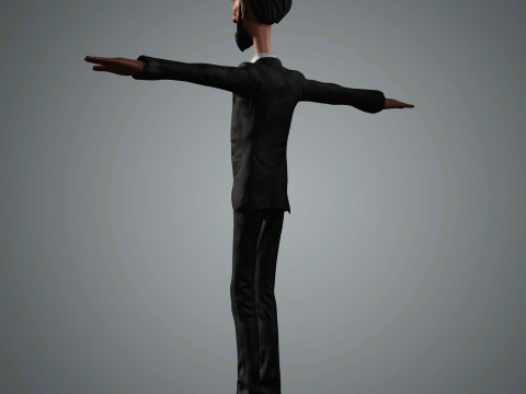 Cartoon Abraham Lincoln Character Ready for Game and Animation Model 3D