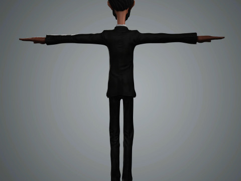 Cartoon Abraham Lincoln Character Ready for Game and Animation Model 3D