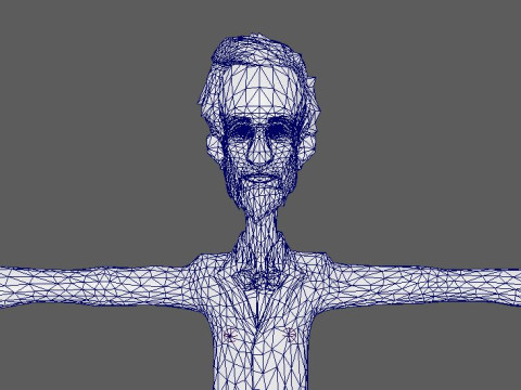 Cartoon Abraham Lincoln Character Ready for Game and Animation Model 3D