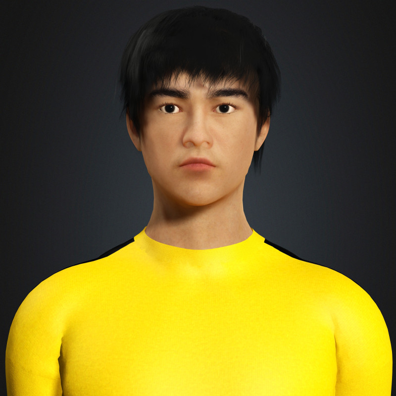Bruce Lee Character 3D Model .c4d .max .obj .3ds .fbx .stl .blend