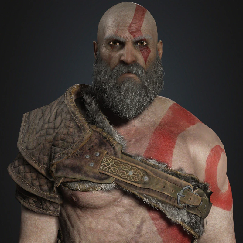 Kratos Character 3D Model .c4d .max .obj .3ds .fbx .stl .blend 