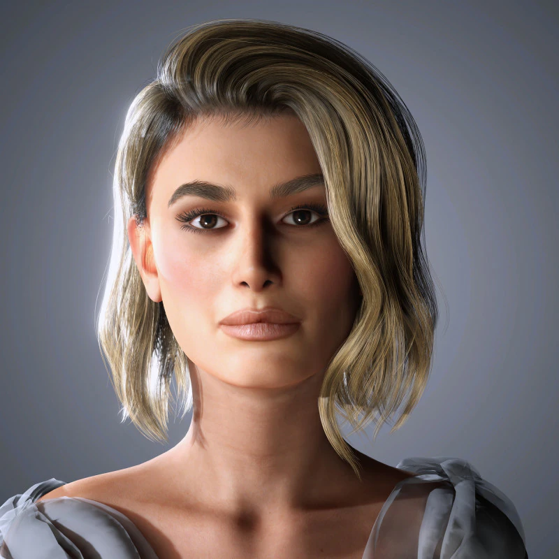 Hailey Bieber Character Low-poly 3D Model .c4d .max .obj .3ds .fbx .stl .blend 