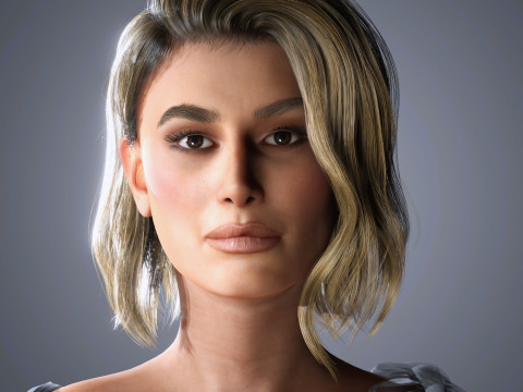 Hailey Bieber Character Low-poly 3Dモデル