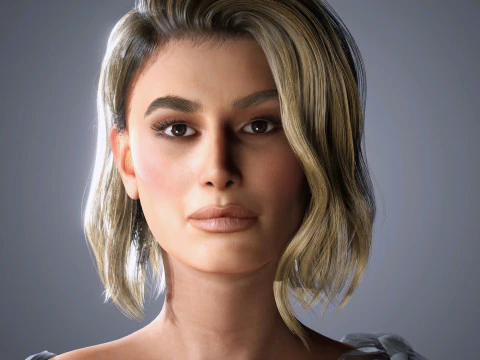 Hailey Bieber Character Low-poly 3D Model