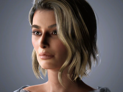 Hailey Bieber Character Low-poly 3D Model