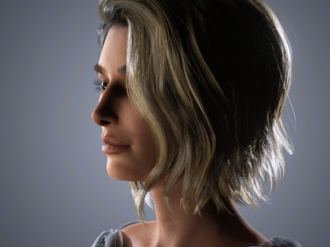 Hailey Bieber Character Low-poly 3Dモデル