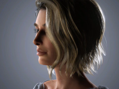 Hailey Bieber Character Low-poly 3D Model