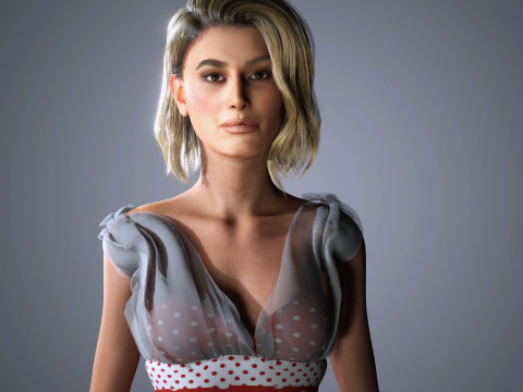 Hailey Bieber Character Low-poly 3Dモデル