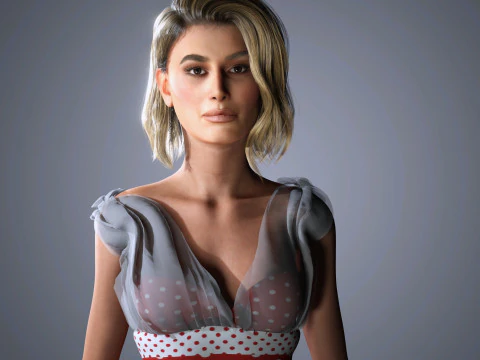 Hailey Bieber Character Low-poly 3D Model