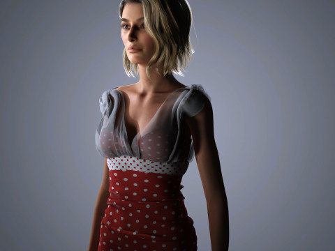 Hailey Bieber Character Low-poly 3Dモデル