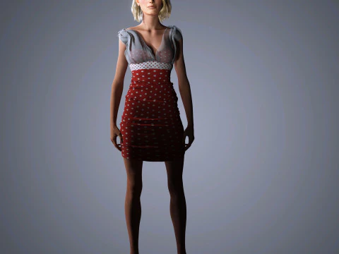 Hailey Bieber Character Low-poly 3D Model