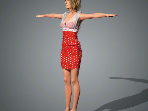 Hailey Bieber Character Low-poly 3Dモデル