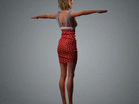 Hailey Bieber Character Low-poly 3Dモデル