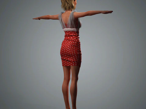 Hailey Bieber Character Low-poly 3D Model