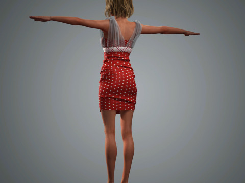 Hailey Bieber Character Low-poly 3Dモデル