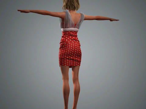 Hailey Bieber Character Low-poly 3D Model