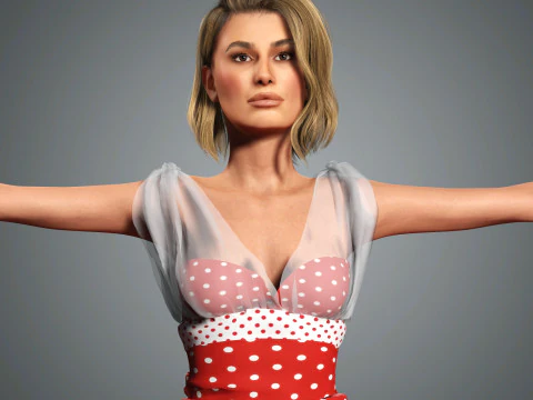 Hailey Bieber Character Low-poly 3D Model