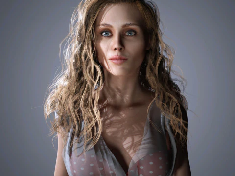 Miley Cyrus Character Low Poly 3D Model