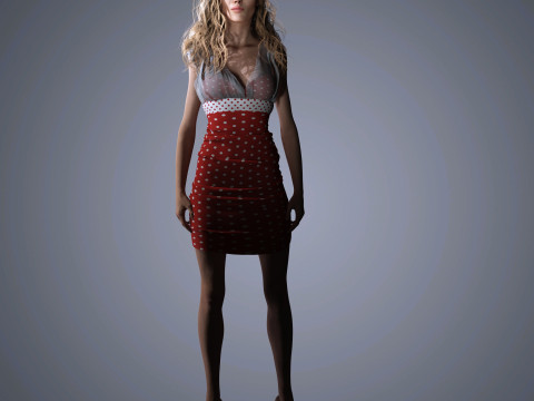Miley Cyrus Character Low Poly 3D मॉडल