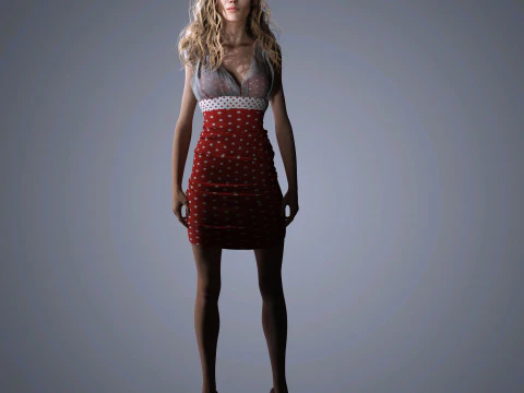 Miley Cyrus Character Low Poly 3D Model