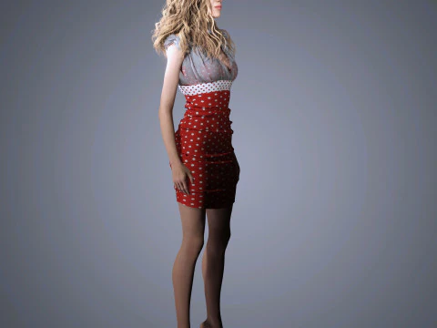 Miley Cyrus Character Low Poly 3D Model