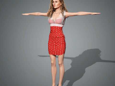 Miley Cyrus Character Low Poly 3D मॉडल