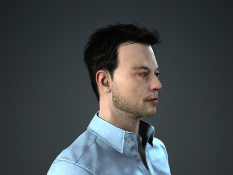 Elon Musk - Hyper Realistic Low-poly 3D Model