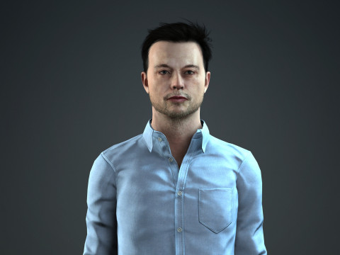 Elon Musk - Hyper Realistic Low-poly 3D Model
