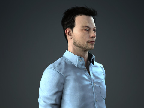 Elon Musk - Hyper Realistic Low-poly 3D Model