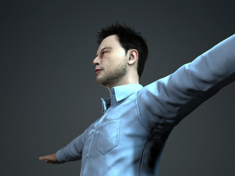 Elon Musk - Hyper Realistic Low-poly 3D Model