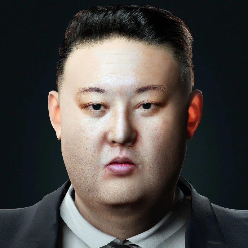 Kim Jong Un - Hyper Realistic Low-poly 3D Model .c4d .max .obj .3ds .fbx .stl .blend 