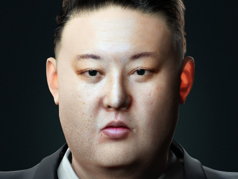 Kim Jong Un - Hyper Realistic Low-poly 3D Model