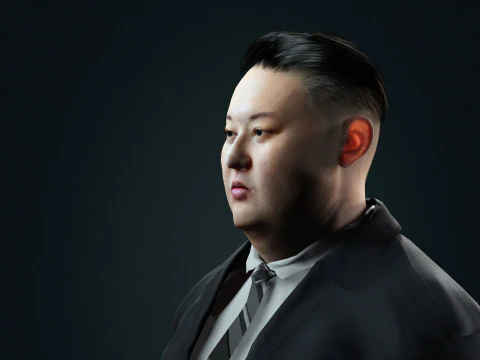 Kim Jong Un - Hyper Realistic Low-poly 3D Model