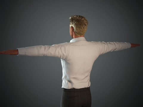 Brad Pitt Low-poly 3D Model