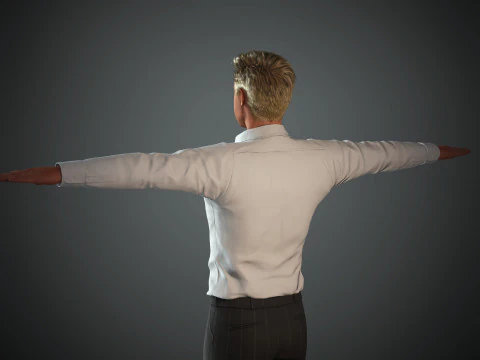 Brad Pitt Low-poly 3D Model