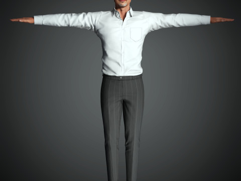 Brad Pitt Low-poly 3D Model